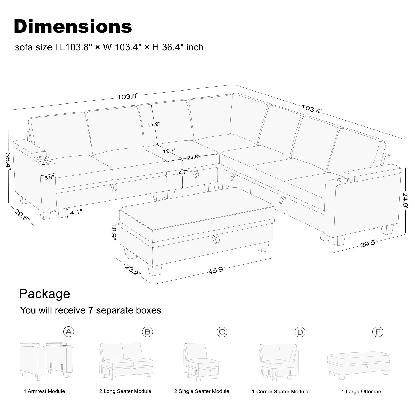 a+2b+2c+d+f-dimension