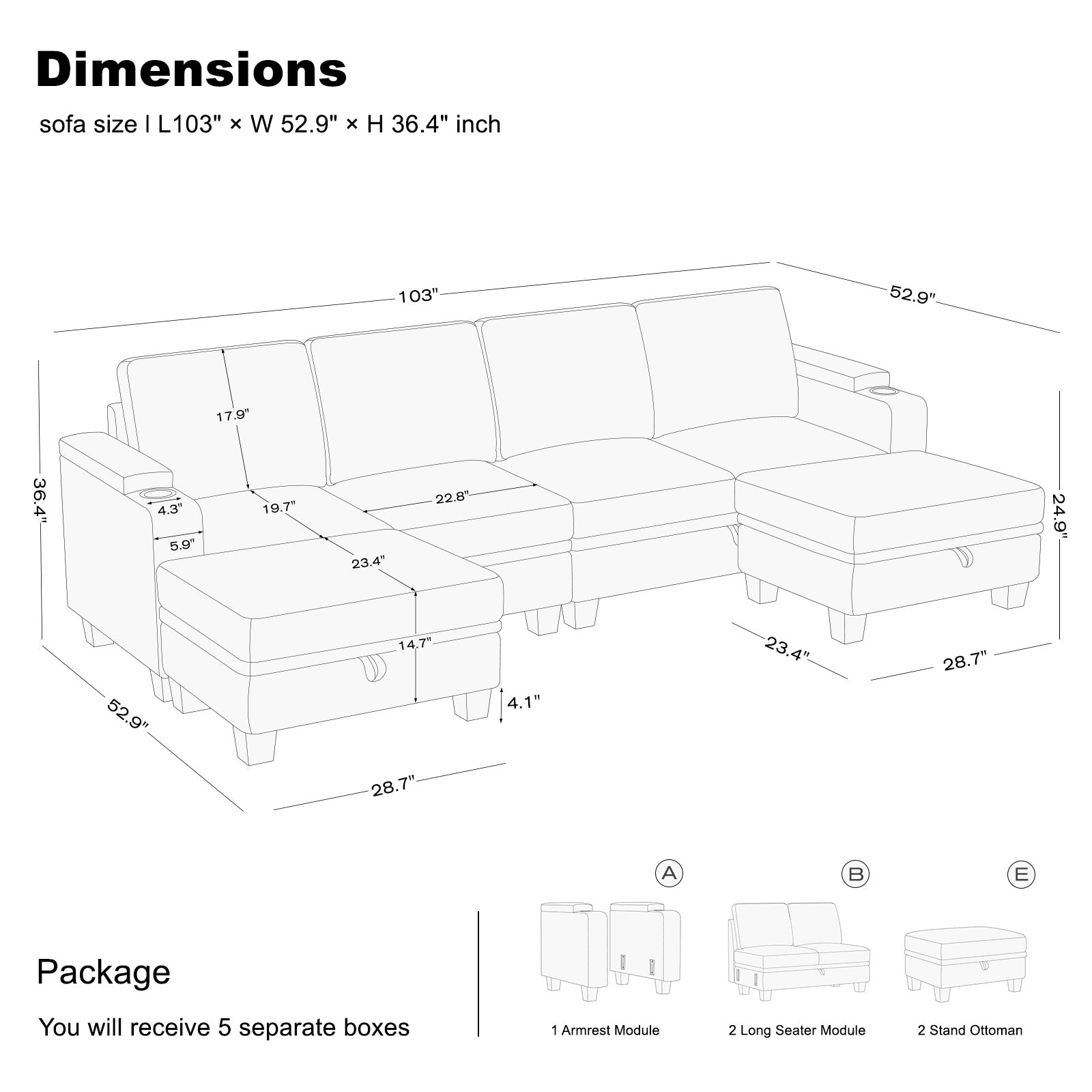 a+2b+2e-dimension