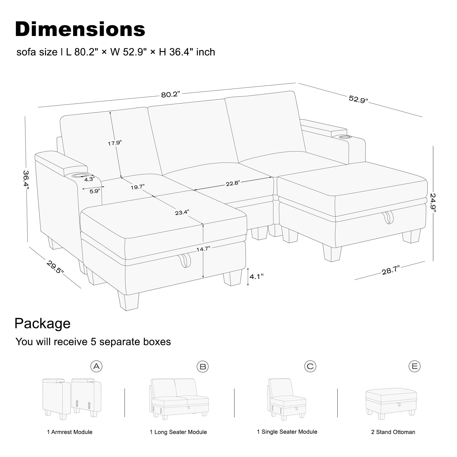 a+b+c+2e-dimension