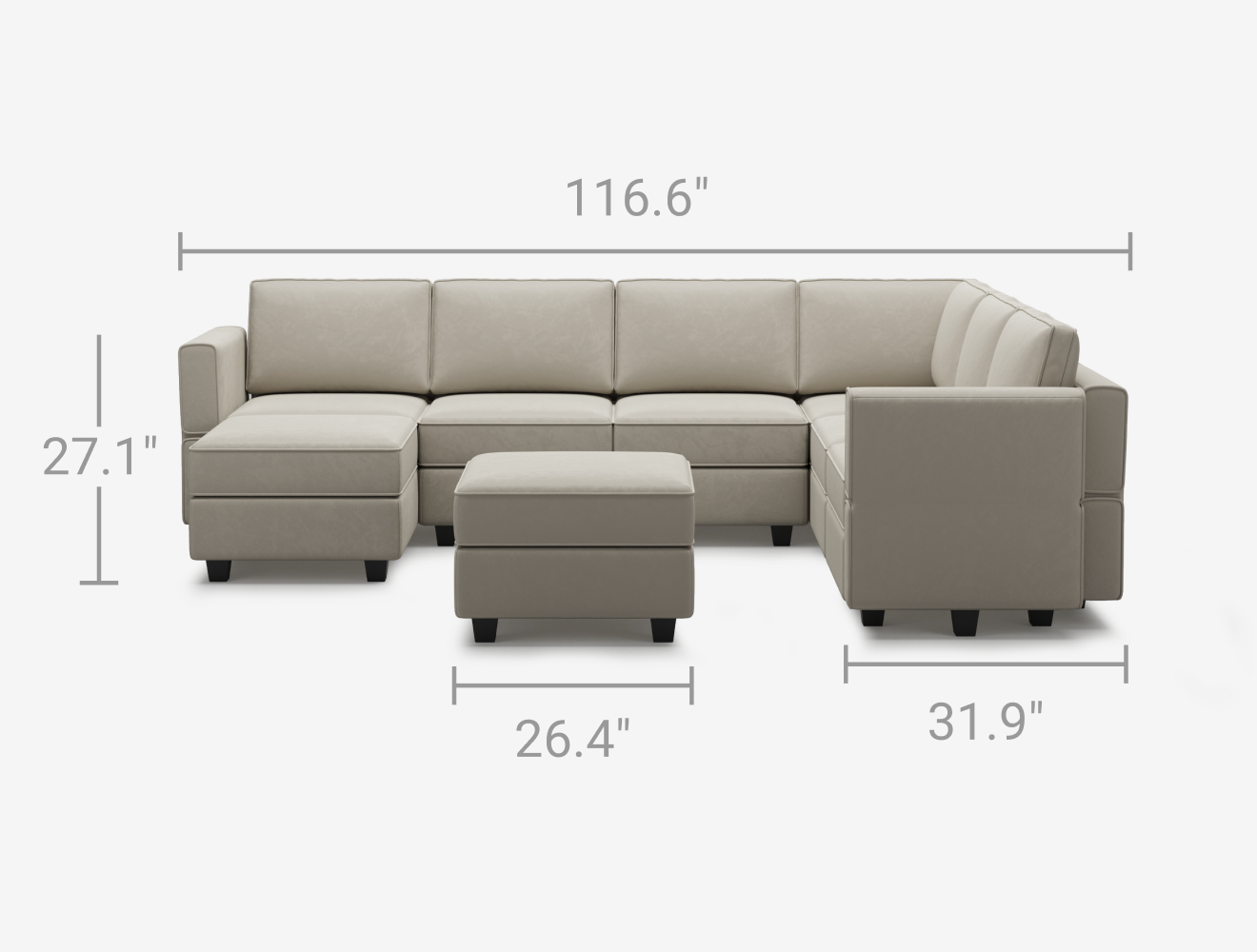 Belffin 7 Seats + 9 Sides Modular Sofa with Storage Seat