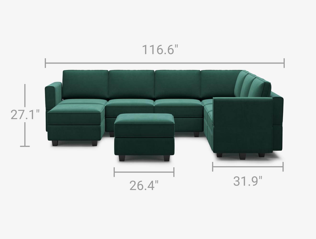 Belffin 7 Seats + 9 Sides Modular Sofa with Storage Seat