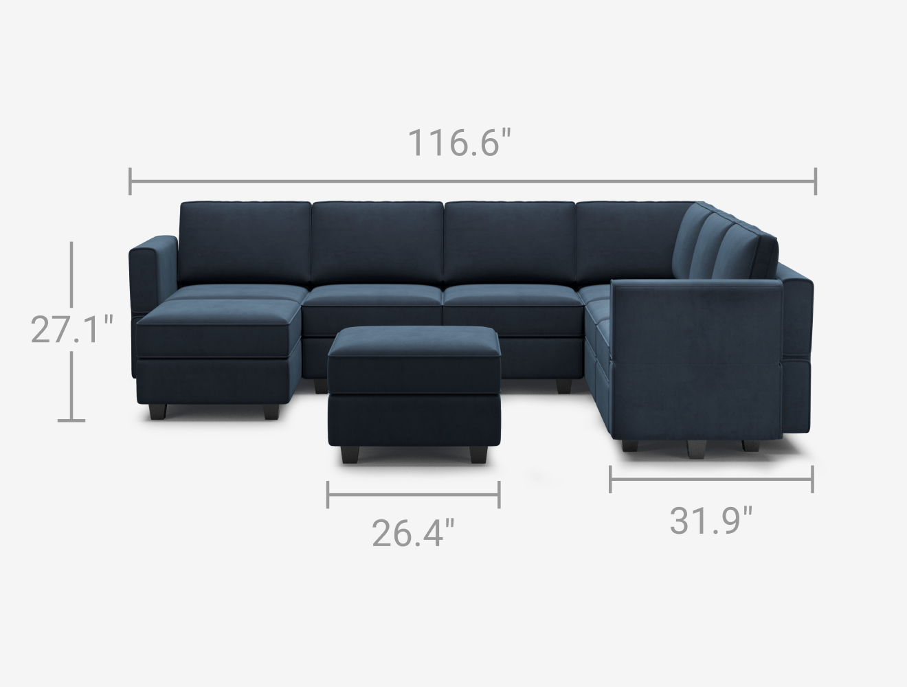 Belffin 7 Seats + 9 Sides Modular Sofa with Storage Seat