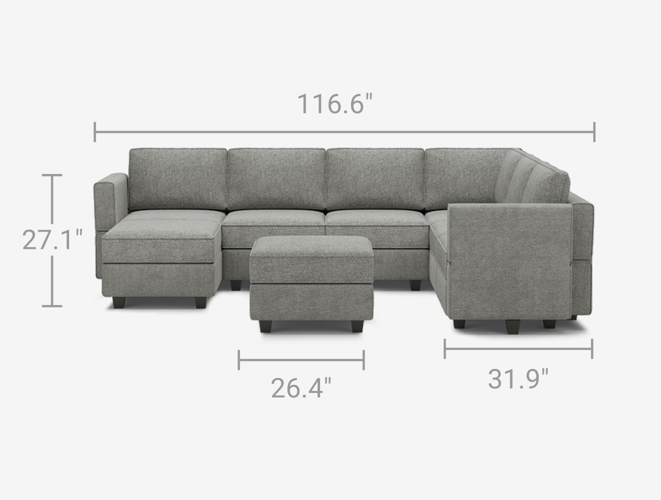 Belffin 7 Seats + 9 Sides Modular Sofa with Storage Seat