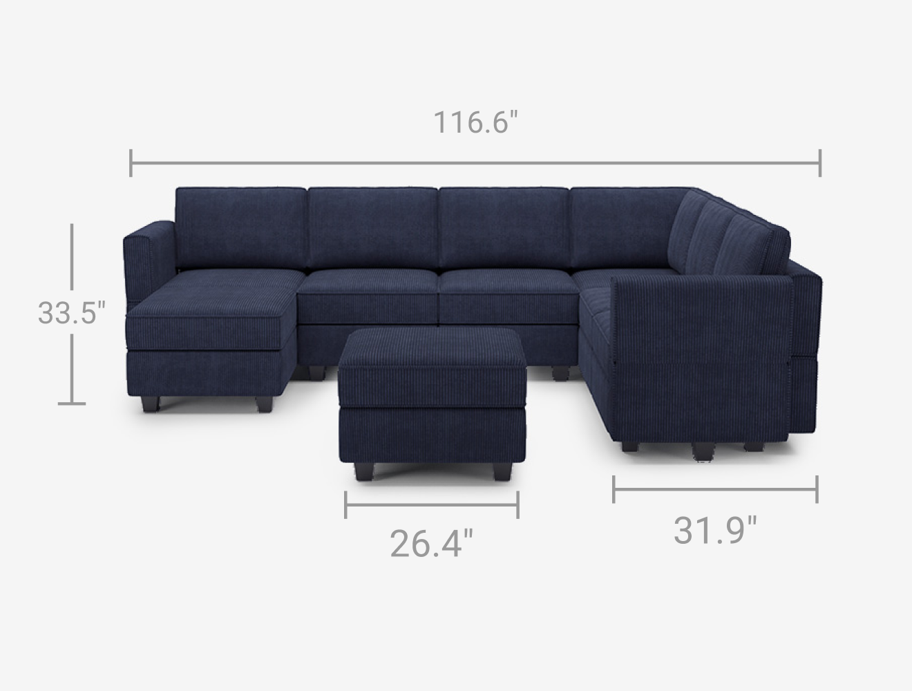 Belffin 7 Seats + 9 Sides Modular Sofa with Storage Seat