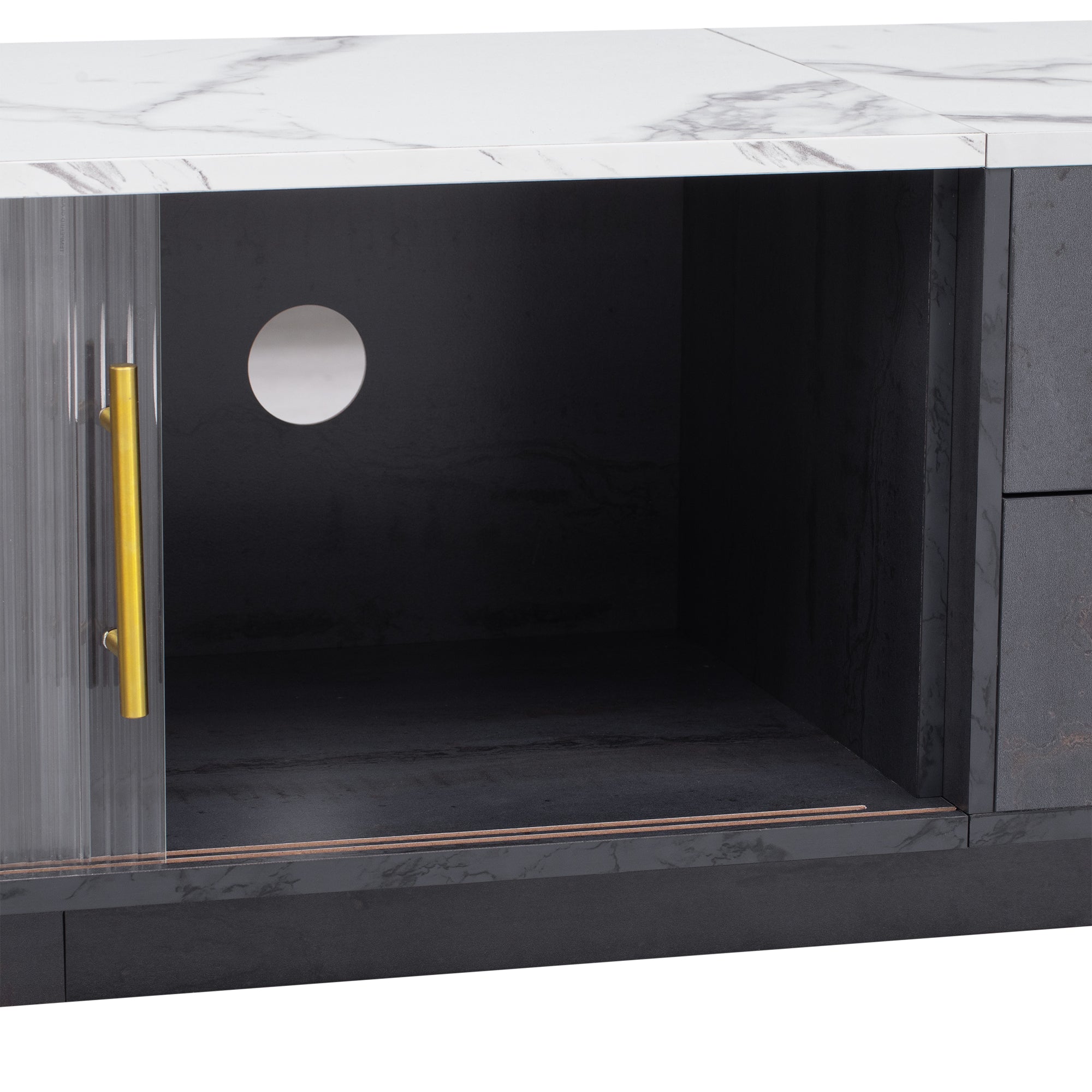 Luxe Black Marble TV Stand