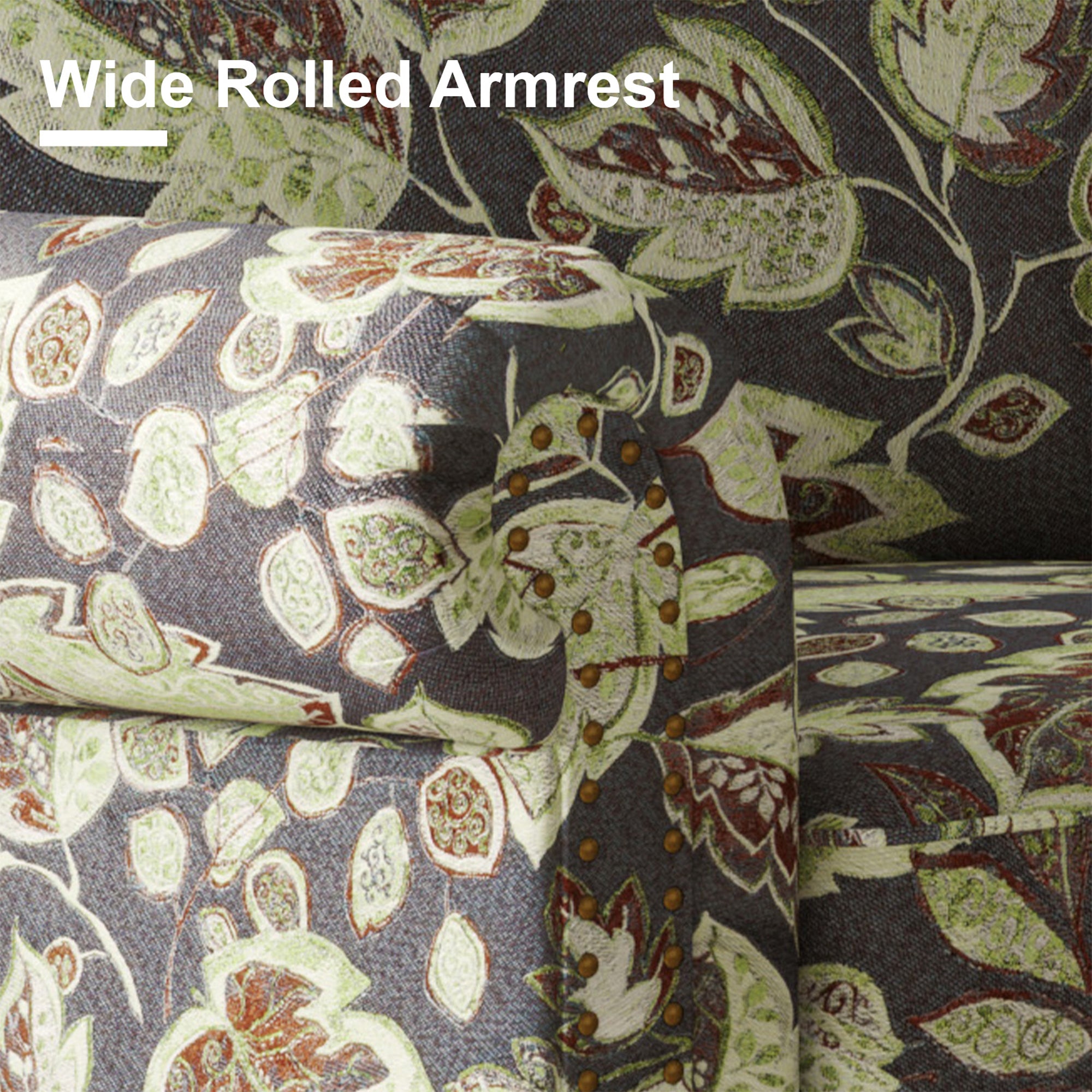 Miroa Vintage Floral-patterned Accent Armchair
