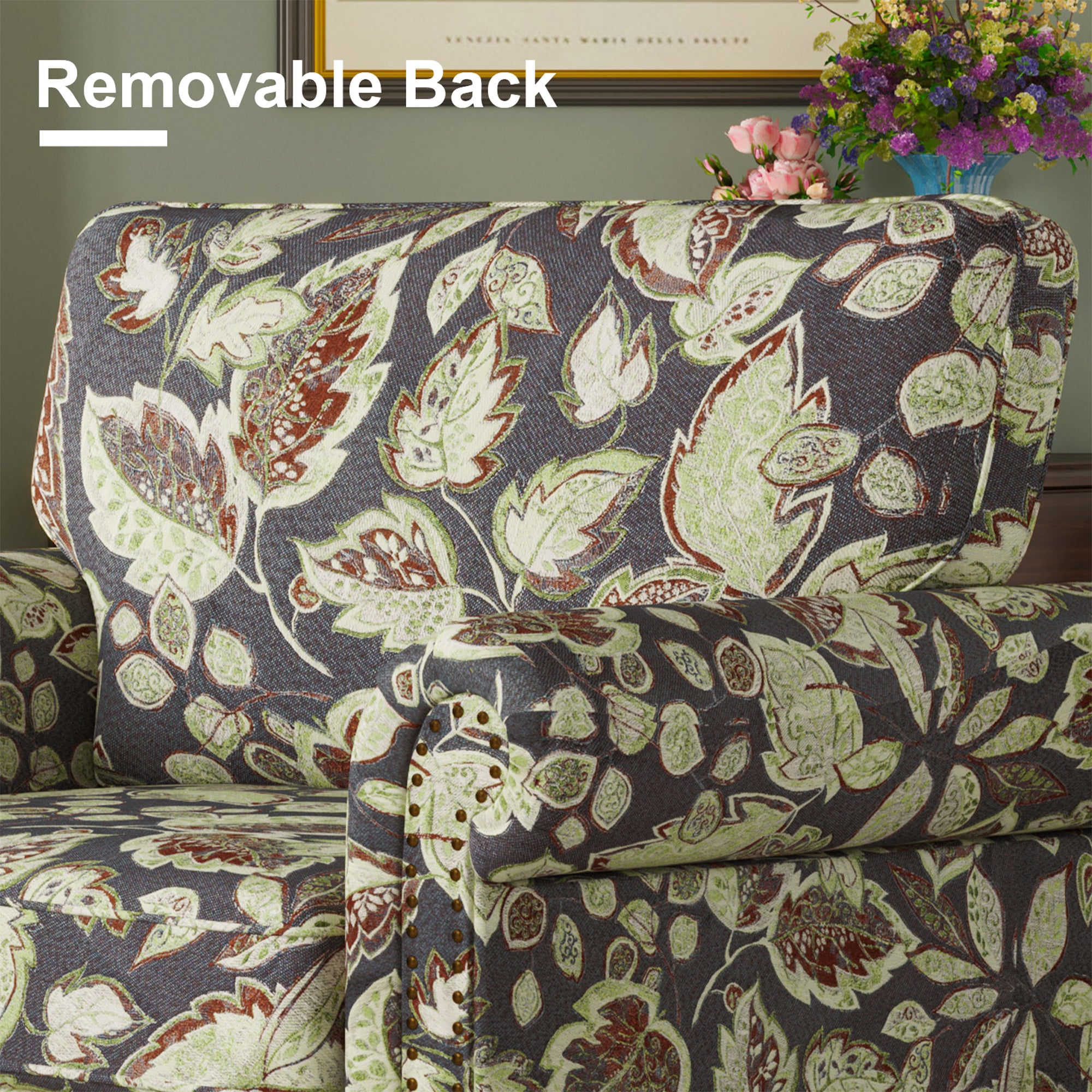 Miroa Vintage Floral-patterned Accent Armchair