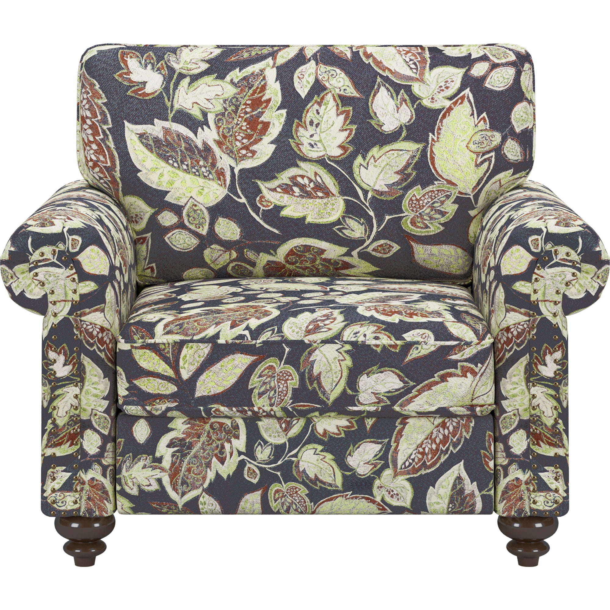 Miroa Vintage Floral-patterned Accent Armchair