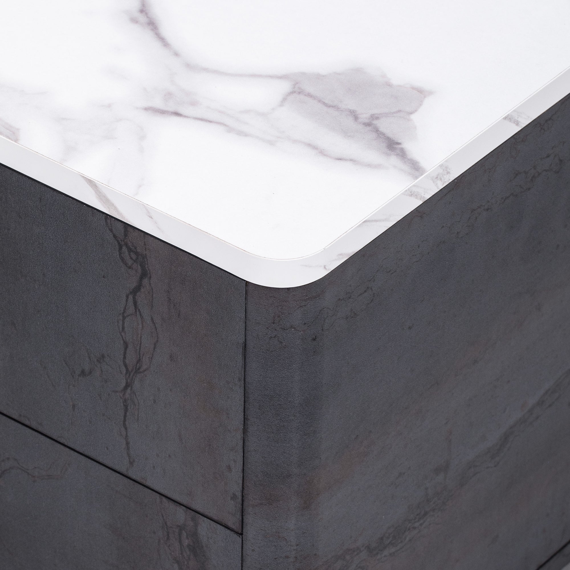 Luxe Black Marble TV Stand