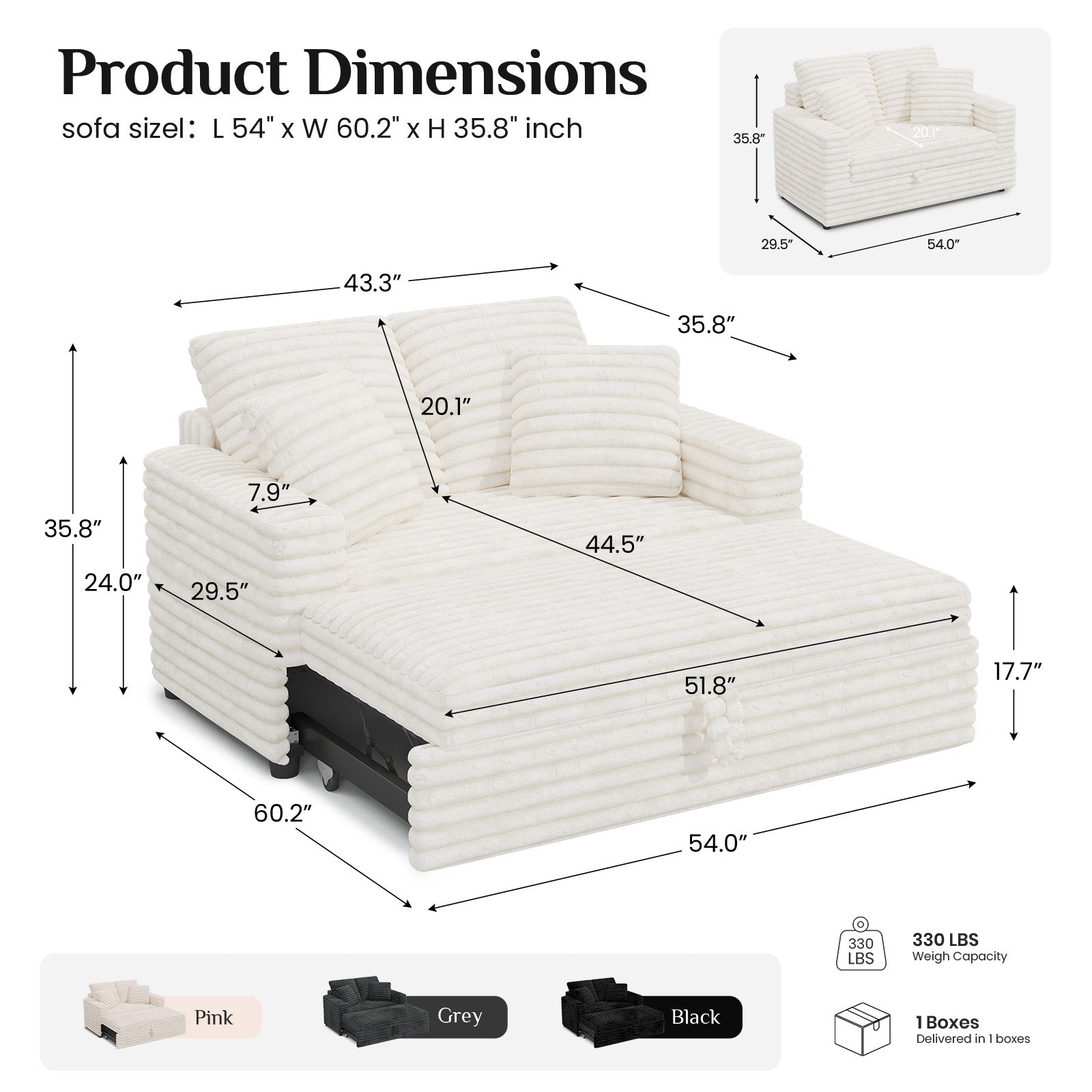 Nido Pull-out Loveseat Sofa