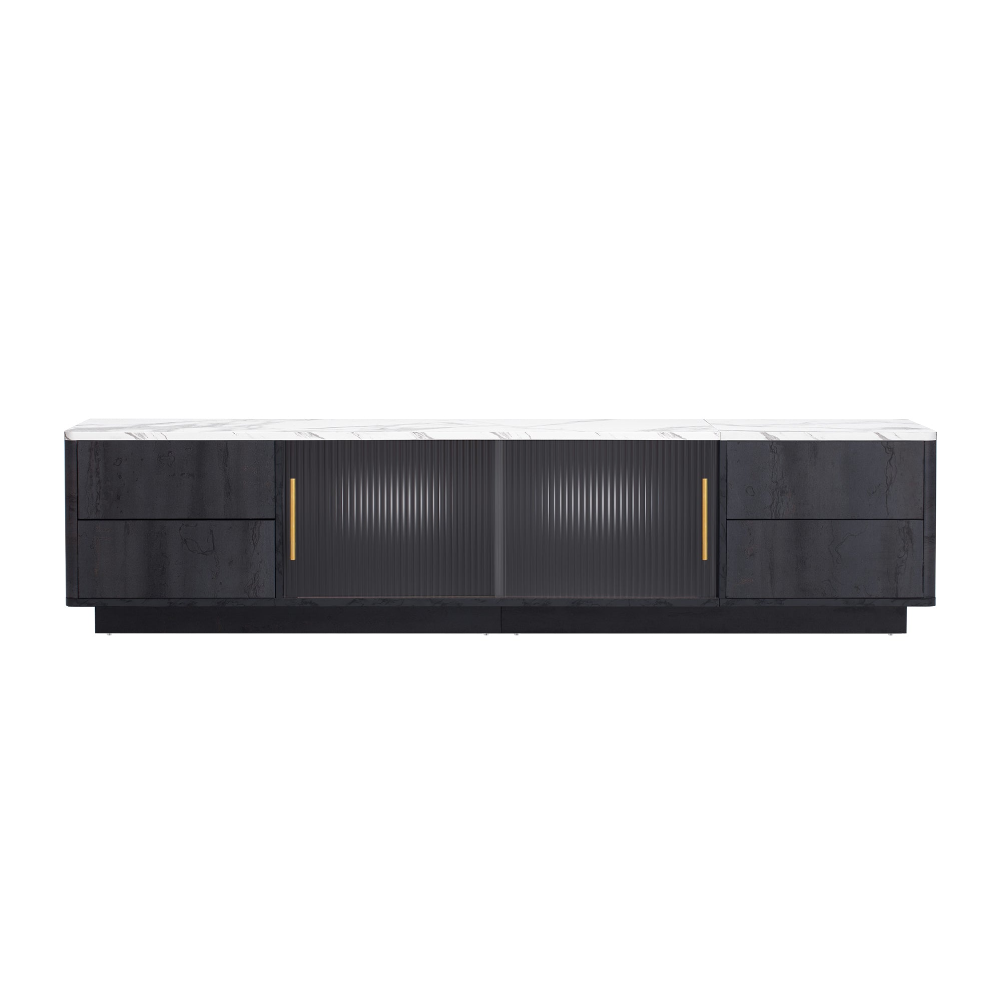 Luxe Black Marble TV Stand