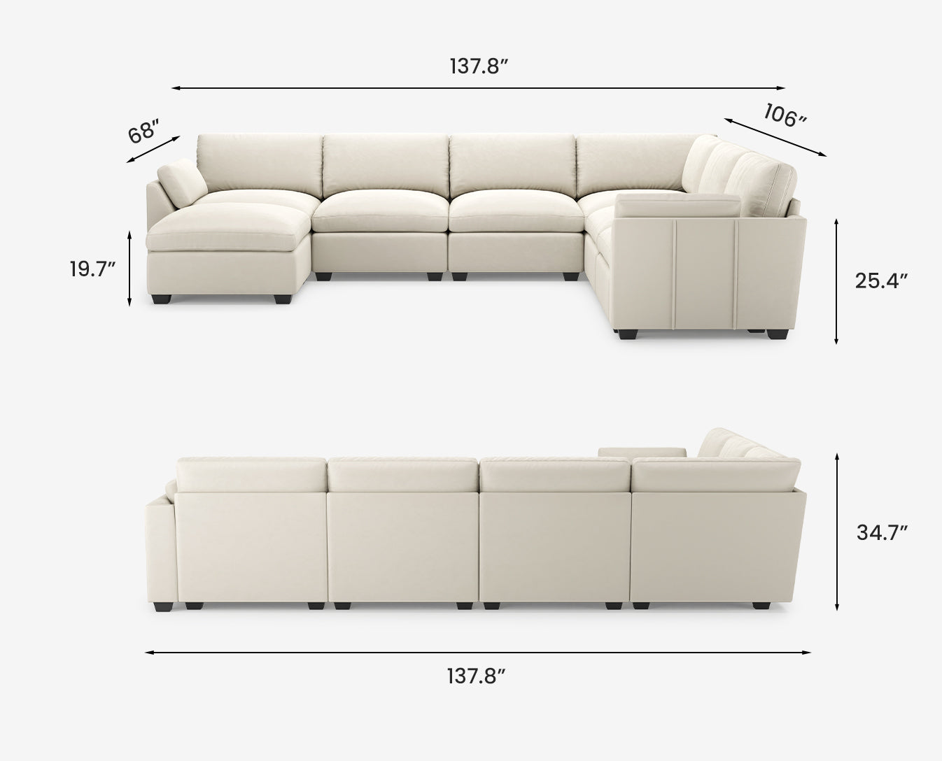 Uteeran Oversized 6 Seats Sofa