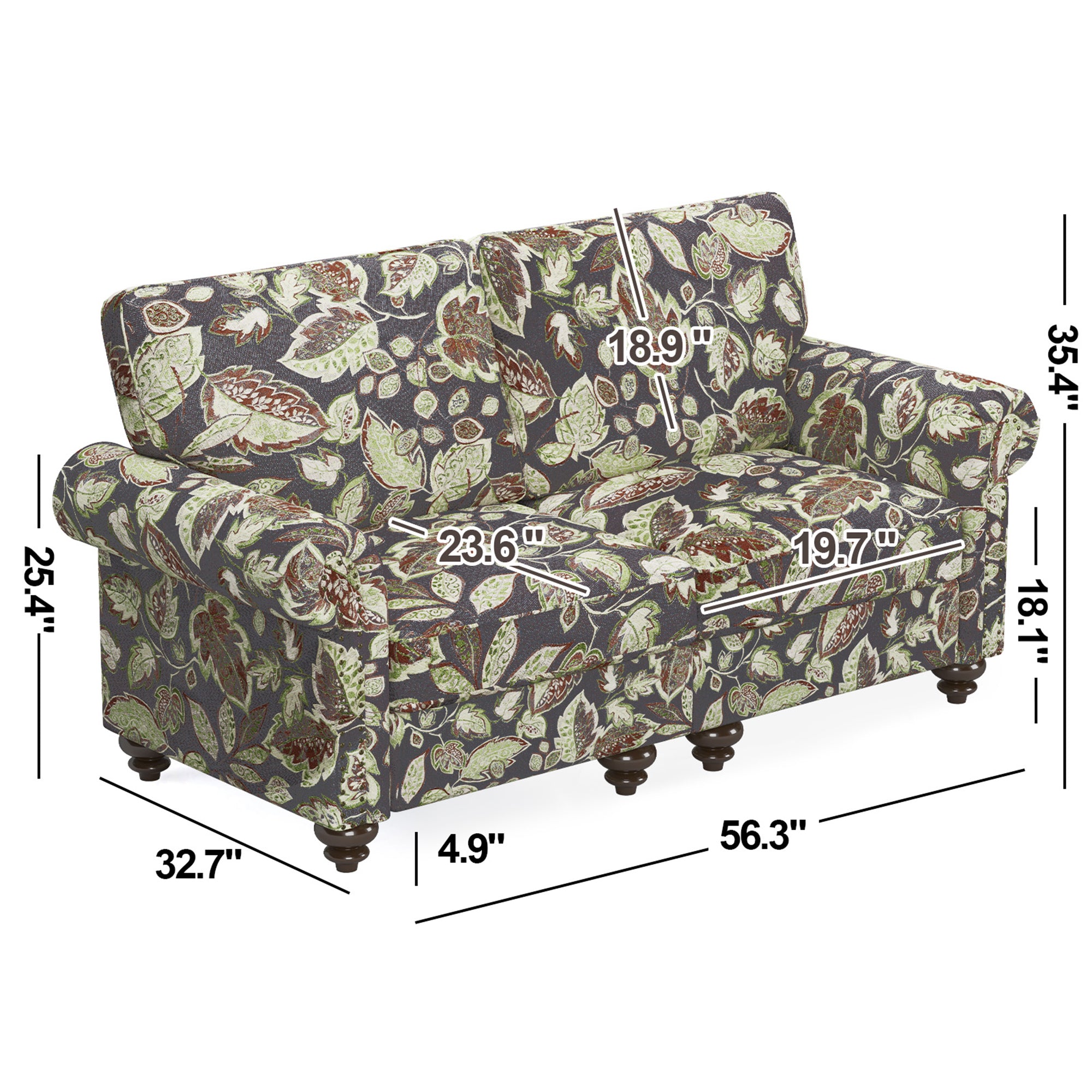 Miroa Vintage Floral-patterned Accent Armchair