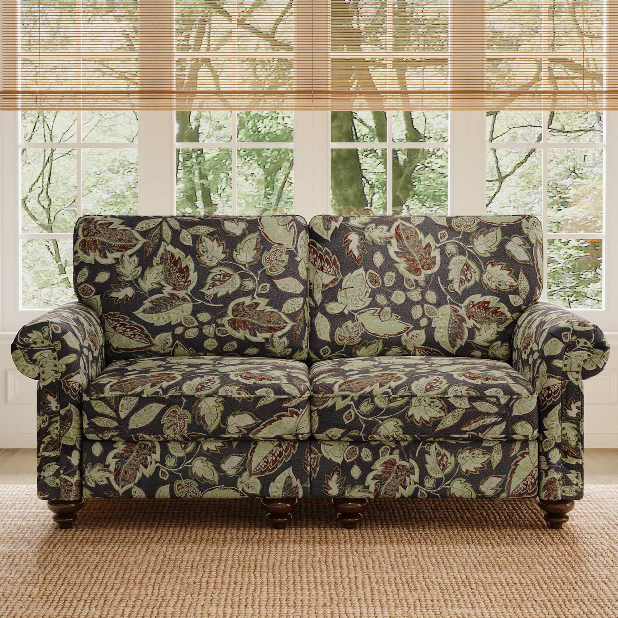Miroa Vintage Floral-patterned Accent Armchair