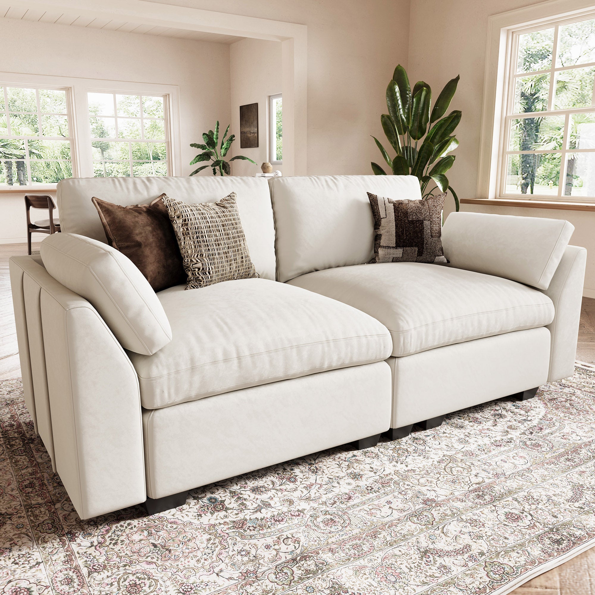Uteeran Oversized Cloud Loveseat Sofa – Belffin