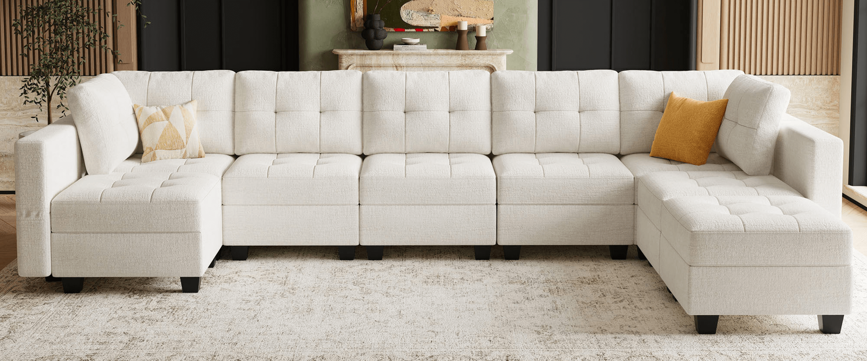 Belffin Chenille Modular Sofas | Cozy Textured Cloud Sectionals