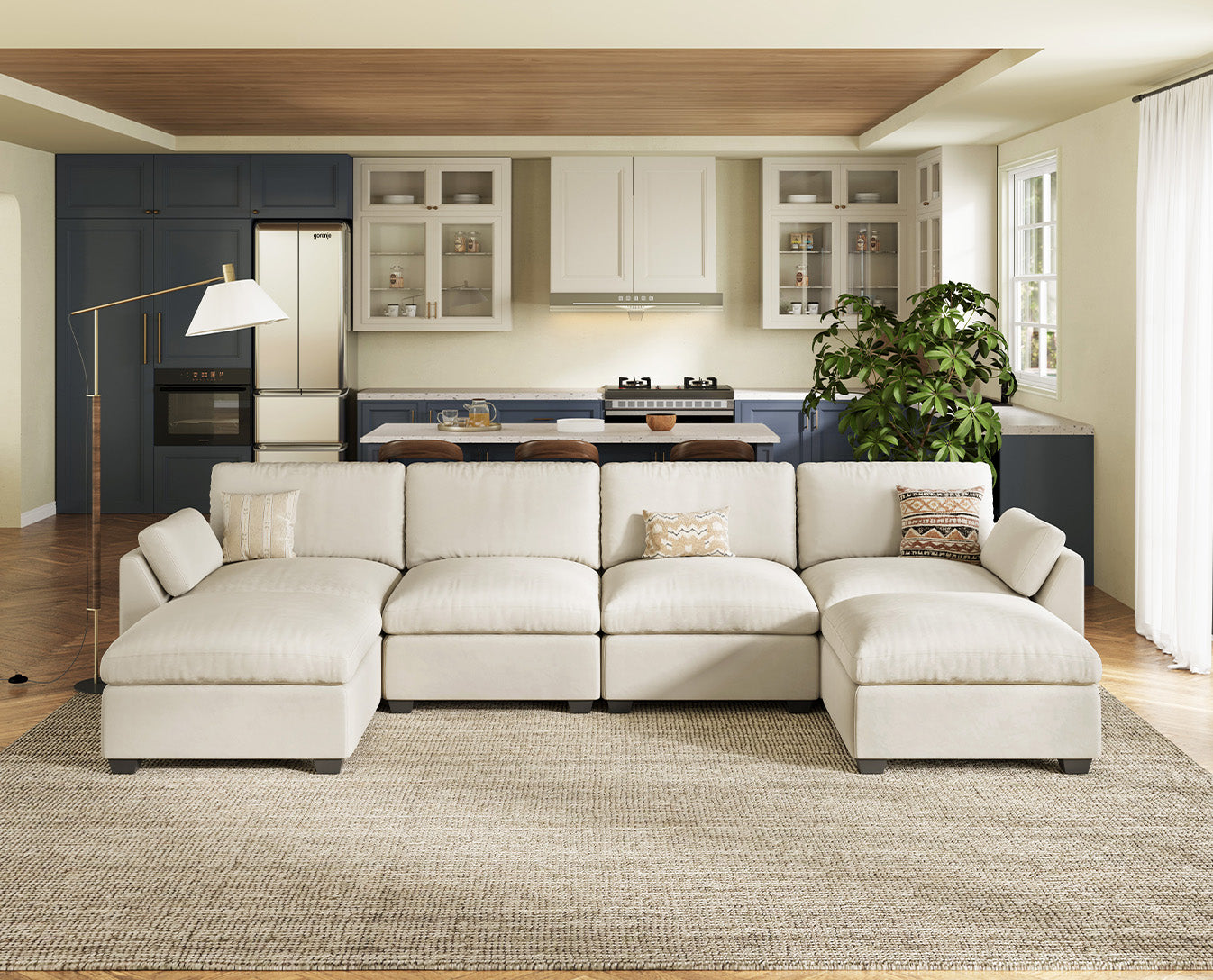 Uteeran Oversized 4 Seats Sofa