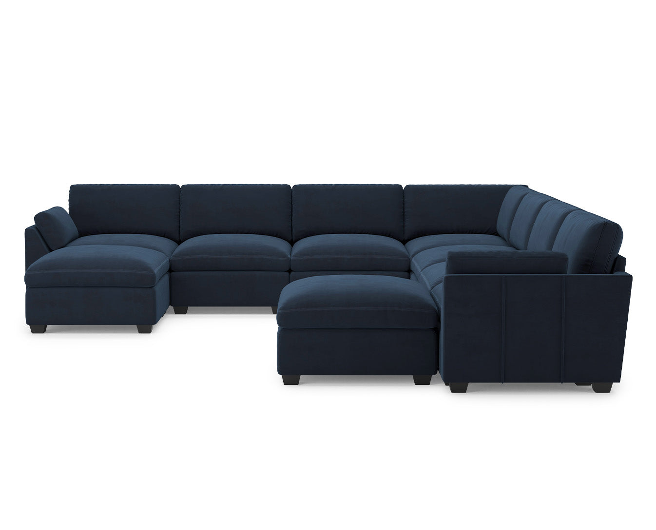 Uteeran Modular Oversized Velvet 7 Seats Cloud Sofa