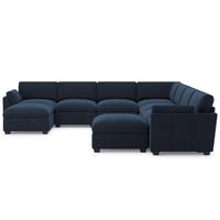Navy-Blue-/-Velvet-8-Seat-U-Shaped-Sectional-with-Return