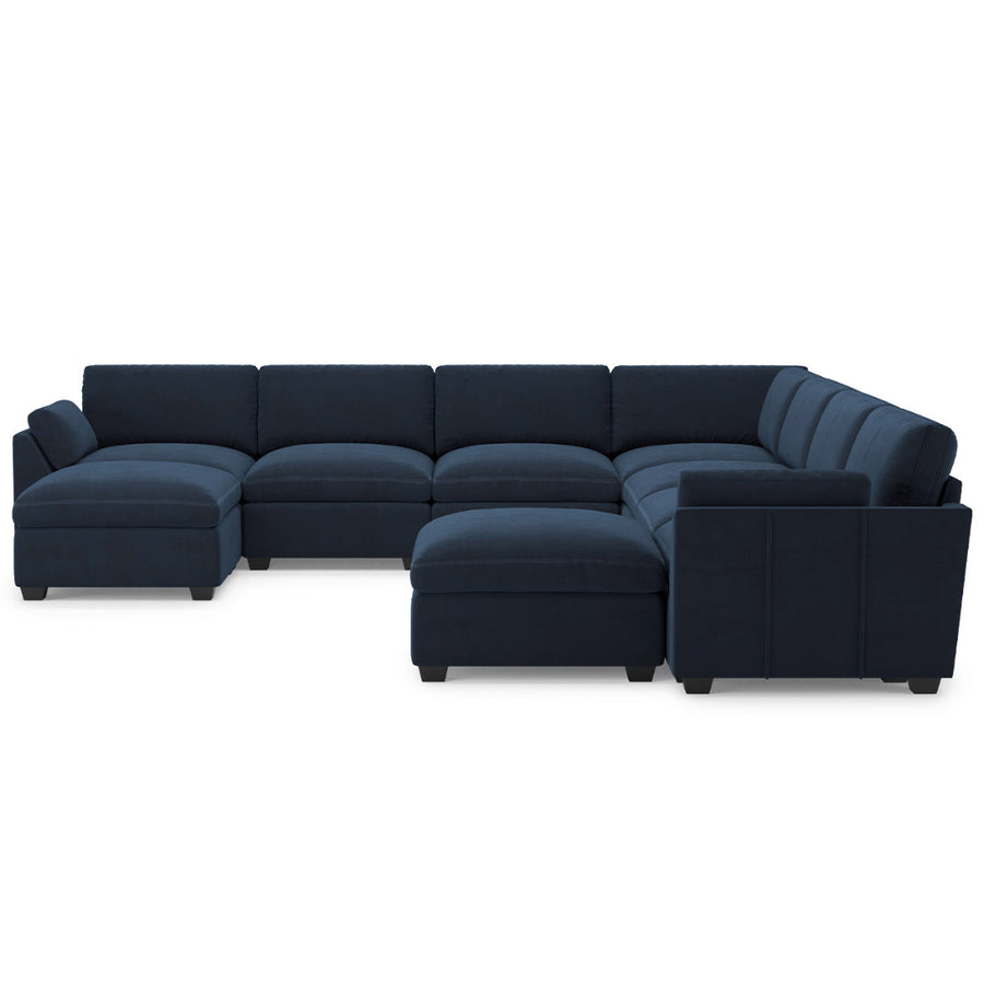 Navy-Blue-/-Velvet-8-Seat-U-Shaped-Sectional-with-Return