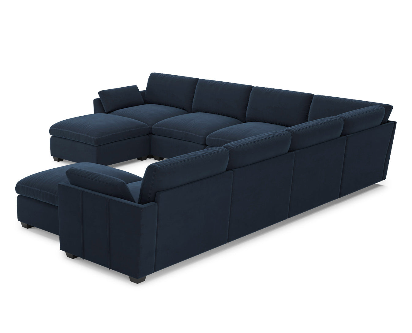 Uteeran Modular Oversized Velvet 7 Seats Cloud Sofa