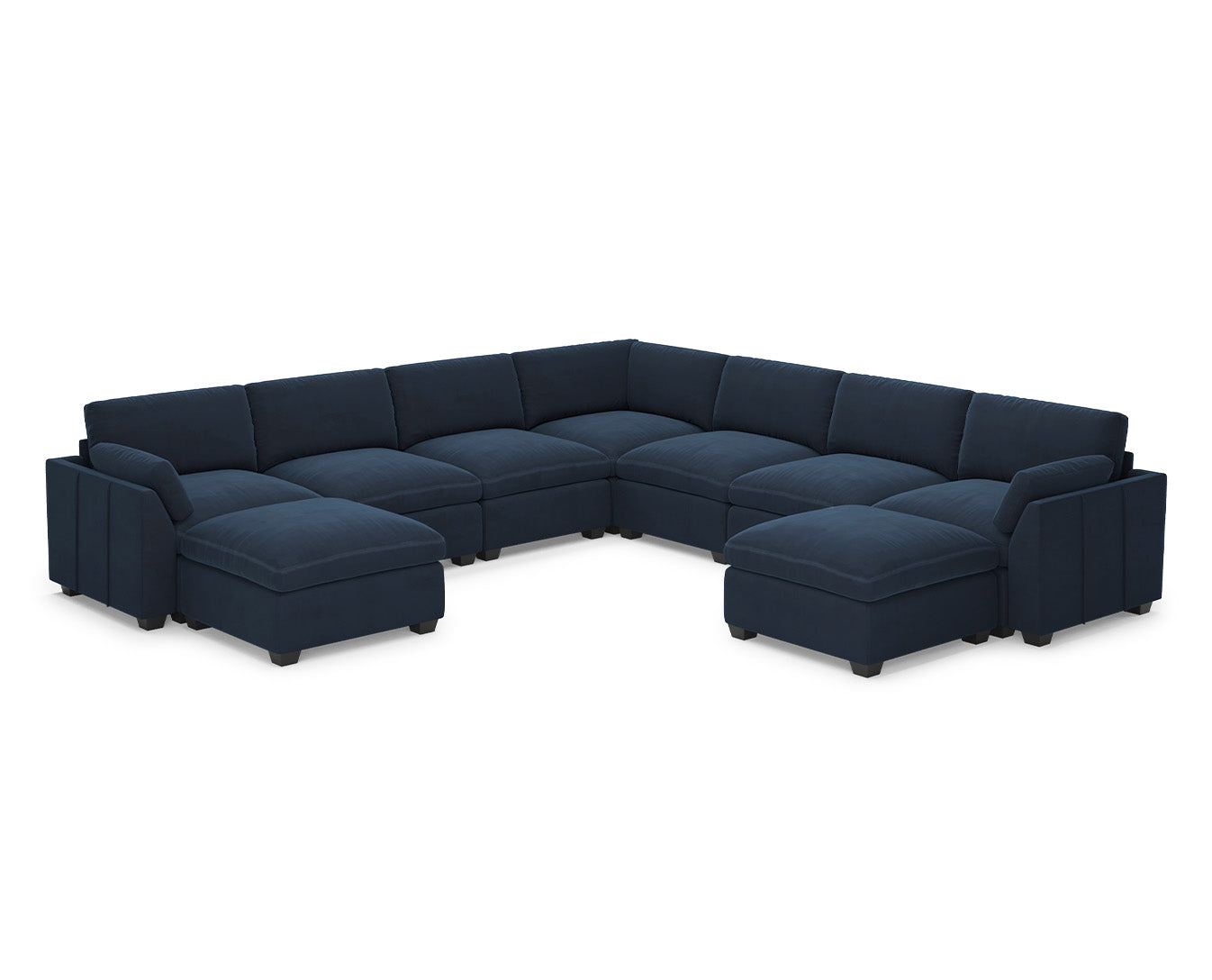 Uteeran Modular Oversized Velvet 7 Seats Cloud Sofa