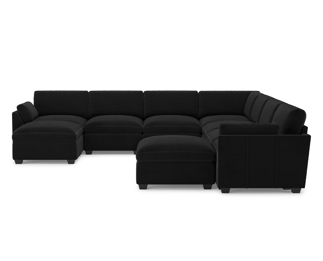 Uteeran Modular Oversized Velvet 7 Seats Cloud Sofa