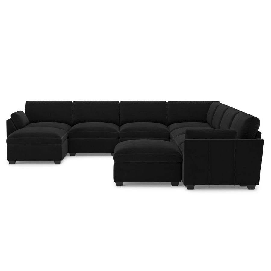 Midnight-Black-/-Velvet-8-Seat-U-Shaped-Sectional-with-Return