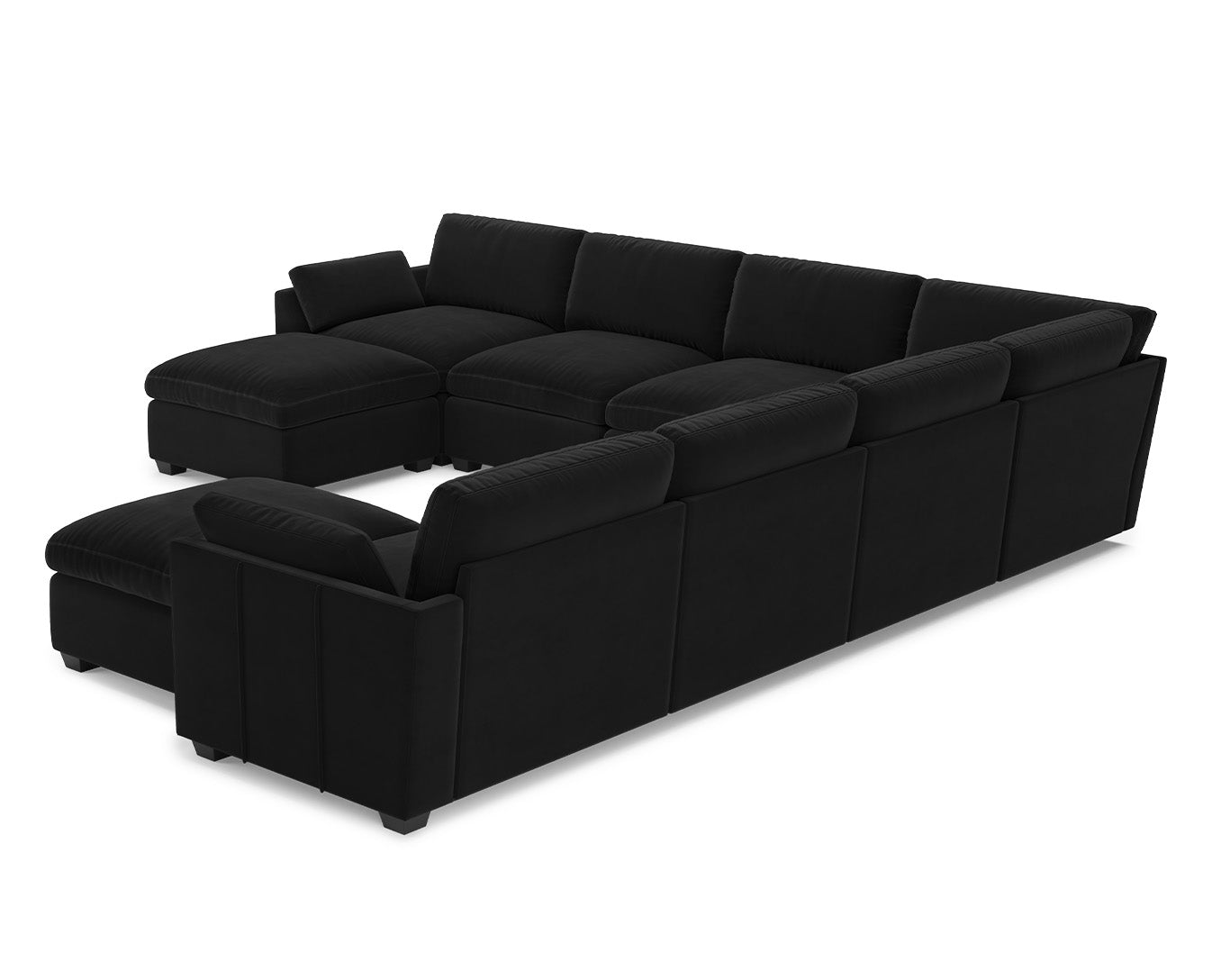 Uteeran Modular Oversized Velvet 7 Seats Cloud Sofa