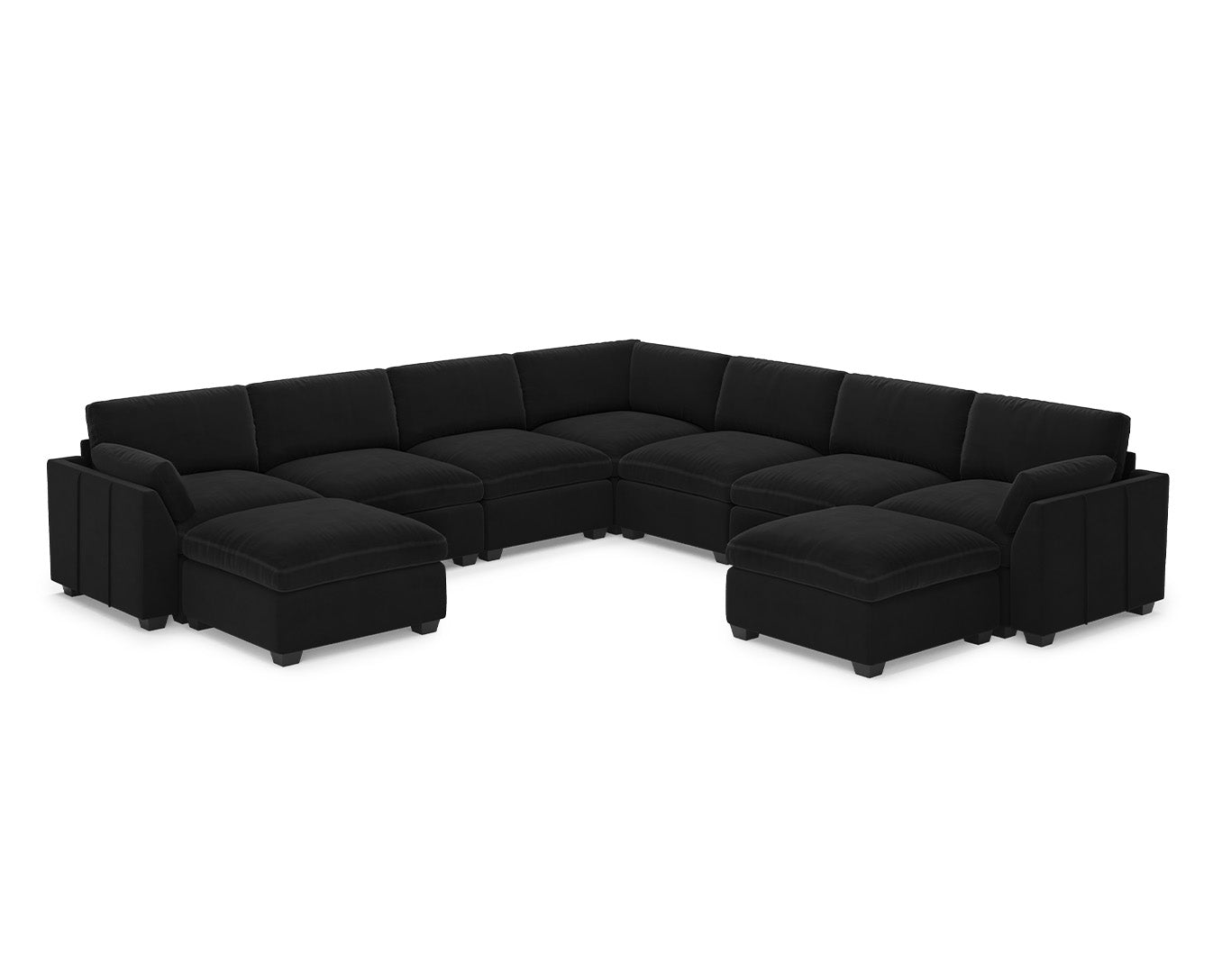 Uteeran Modular Oversized Velvet 7 Seats Cloud Sofa