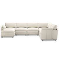 Cosmic-Latte-/-Velvet-7-Seat-U-Shaped-Sectional