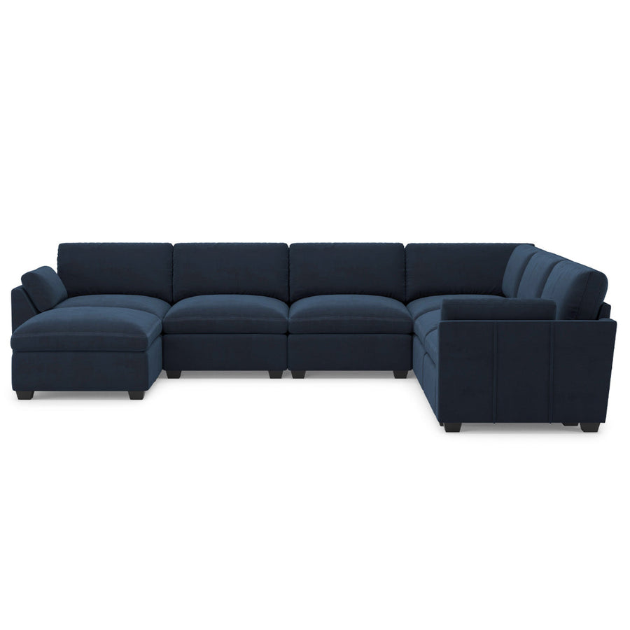 Navy-Blue-/-Velvet-7-Seat-U-Shaped-Sectional