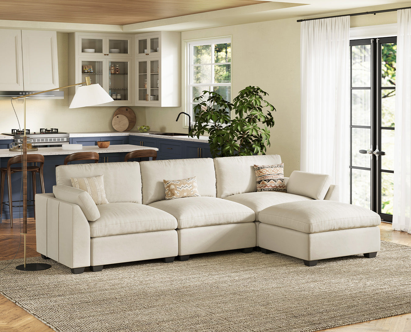 Uteeran Oversized 3 Seats Sofa