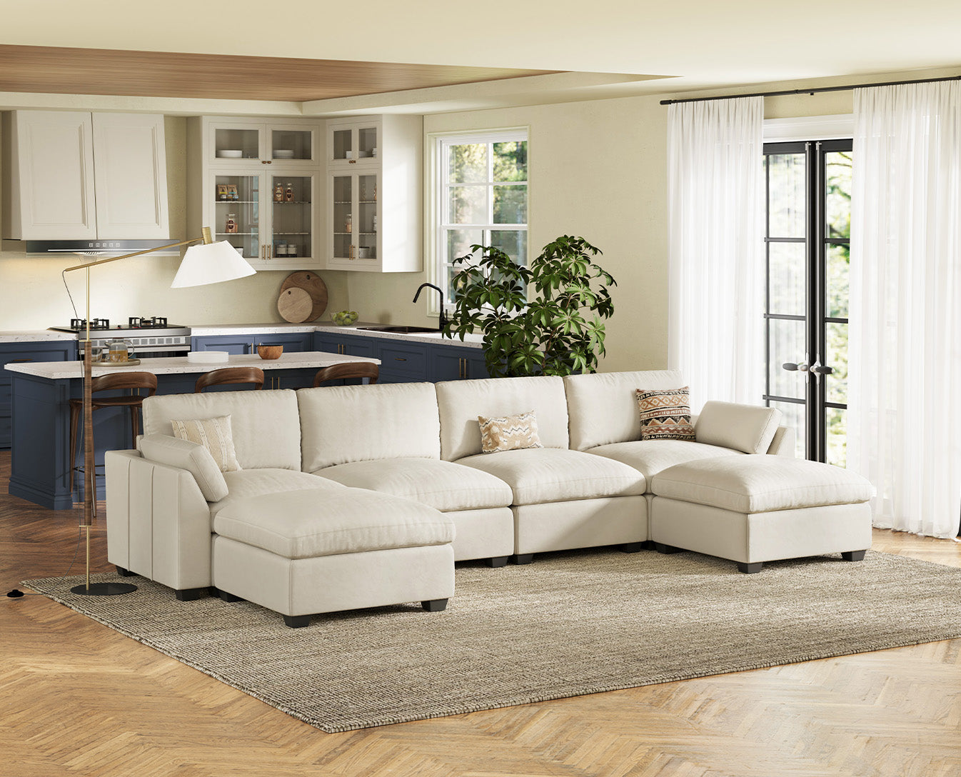 Uteeran Oversized 4 Seats Sofa