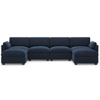 Navy-Blue-/-Velvet-6-Seat-U-Shaped-Open-Sectional