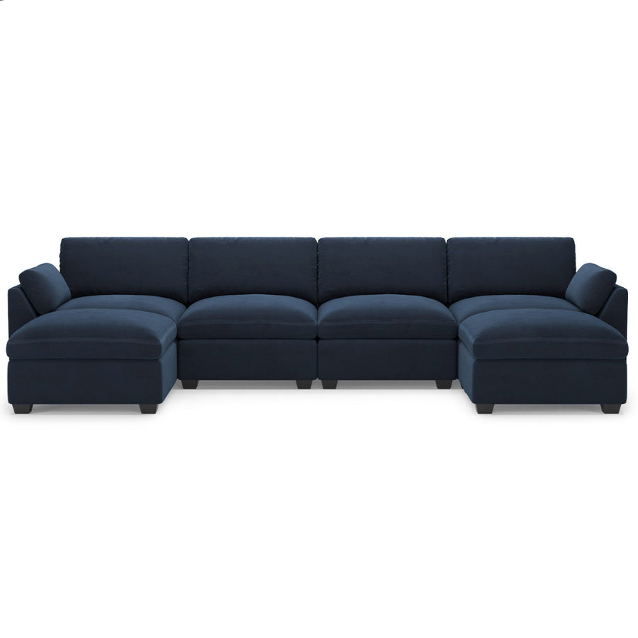 Navy-Blue-/-Velvet-6-Seat-U-Shaped-Open-Sectional