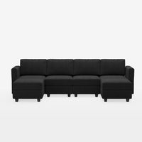 Basalt-Black-/-Terry-6-Seat-U-Shaped-Open-Sectional