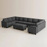 Graphite-Grey-/-Chenille-11-Seat-U-Shaped-Sectional