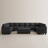 Graphite-Grey-/-Chenille-11-Seat-U-Shaped-Sectional