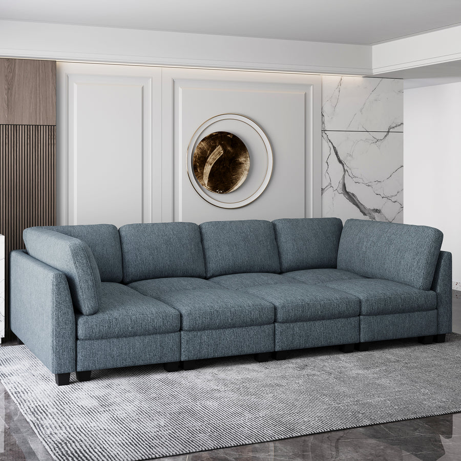 Bluish-Grey-/-Terry-5-Seat-Sleeper-Sofa