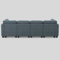 Bluish-Grey-/-Terry-5-Seat-Sleeper-Sofa