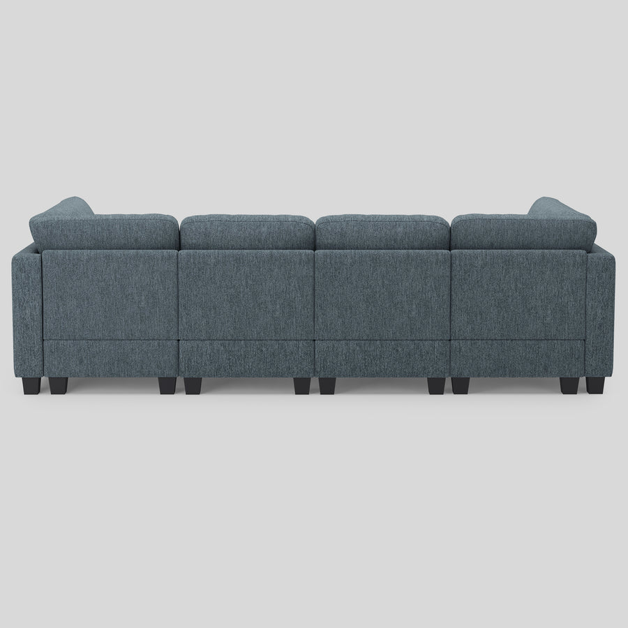 Bluish-Grey-/-Terry-5-Seat-Sleeper-Sofa