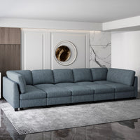 Bluish-Grey-/-Terry-4-Seat-Sleeper-Sofa