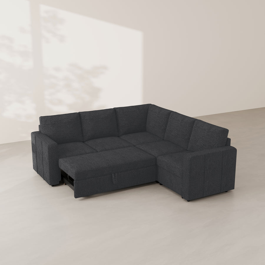 Graphite-Grey-/-Chenille-5-Seat-L-Shaped-Pullout-Sectional