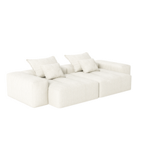 Oatmeal-Beige-/-Chenille-Loveseat