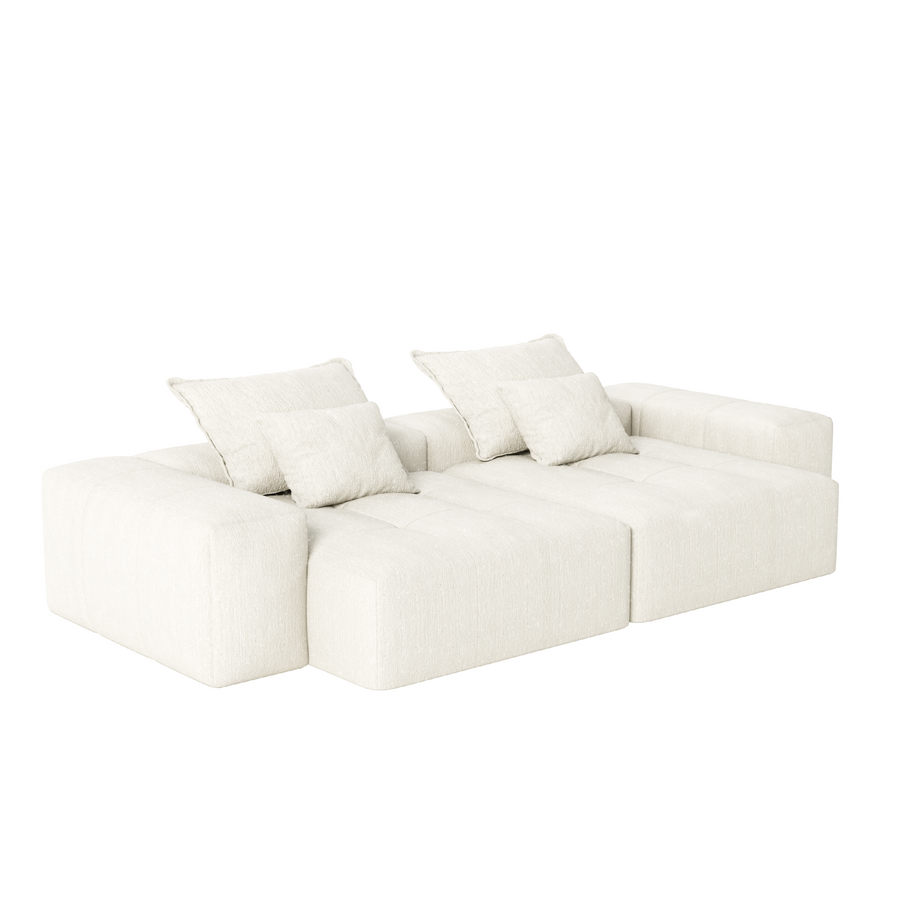 Oatmeal-Beige-/-Chenille-Loveseat