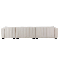 Cosmic-Latte-/-Velvet-5-Seat-Left-Chaise-Sectional