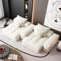 Oatmeal-Beige-/-Chenille-Loveseat