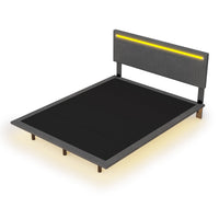 Modern Upholstered Floating Bed Frame with LED Lights BSN