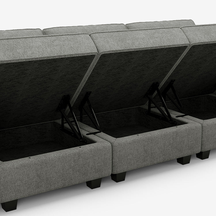 Belffin 6 Seats + 8 Sides  Modular Terry Sofa with Storage Seat